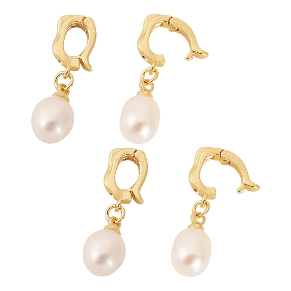 9231 4 Pcs Cultured Freshwater Pearl Pendants Oval Natural Pearl Charms